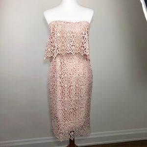 NWT Black Halo Eve Ballet Pink Lace Dress